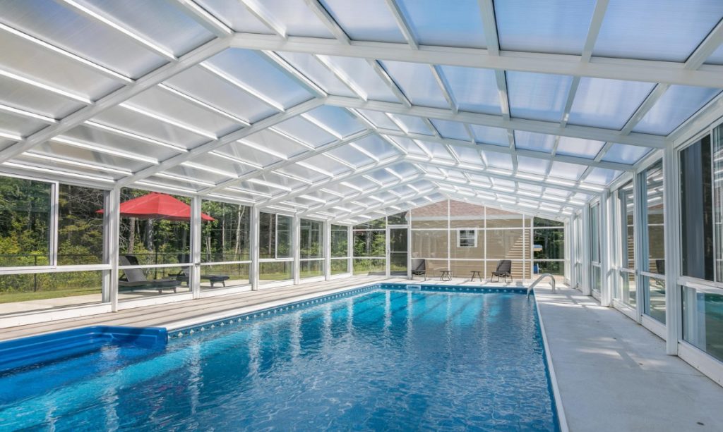 Retractable Residential Pool Enclosure, Scarborough, ME